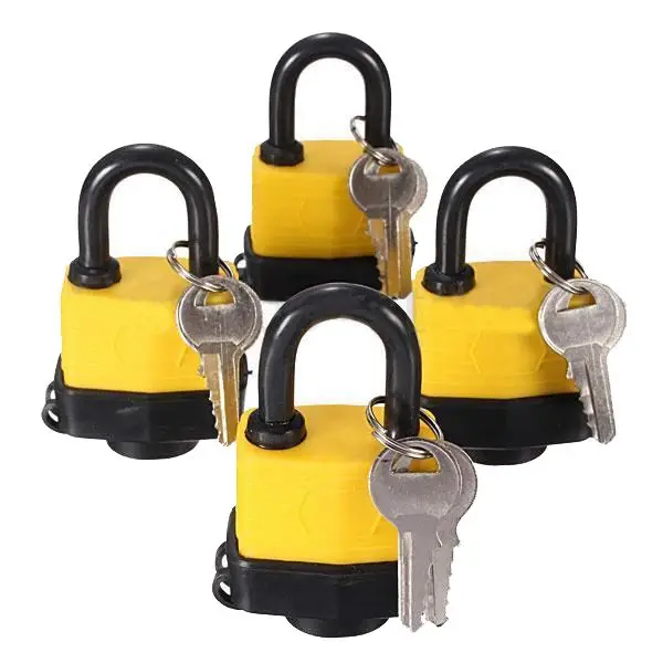 

HOT Selling -4pcs 40mm Waterproof Keyed Alike Lock Laminated Padlock Pad Same Key Gate Door