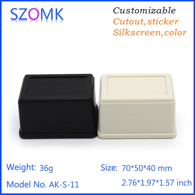 

1 pc, 70*50*40mm szomk Diy housing outlet box electrical cabinet abs plastic enclosure plastic case for electronics control box