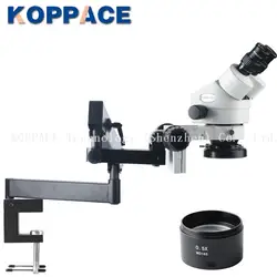 KOPPACE 3.5X-45X бинокулярный стерео микроскоп, WF10X/20 окуляр, мобильный телефон ремонт микроскоп, рокер кронштейн, 0.7X-4.5X зум-объектив