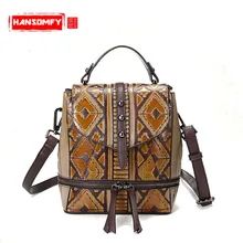 Для женщин сумка на плечо из натуральной кожи Для женщин сумки в стиле ретро Женская Повседневная ручной вытирая Женский Путешествия сумка-мессенджер сумки