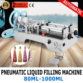 

Two Nozzles Pneumatic Liquid Filling Machine100-1000ml For Liquid Juice Filler