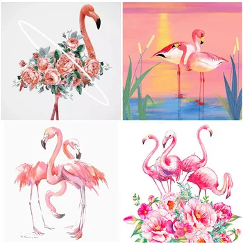 

5D Diamond Painting Flamingo Full Round Drill Embroidery Kit Animal Home Decoration Mosaic Crystal Cross Stitch Handmade