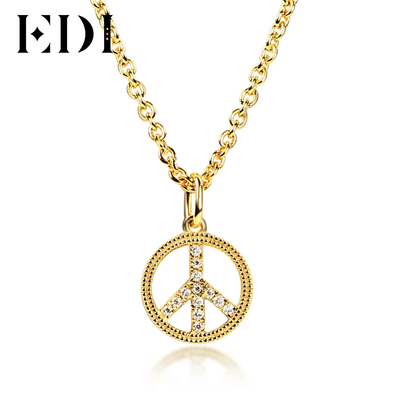 

EDI Trend 0.06cttw Lab Grown Diamond 925 Sterling Silver PendantsTest Positive Moissanite Yellow Gold Plated Necklace For Women