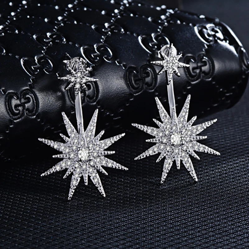 

Luxury Full Rhinestone Pave Big Small Flower Design Stud Earrings OL Women Style Chic Earrings Wedding Party Ear Jewelry Brincos