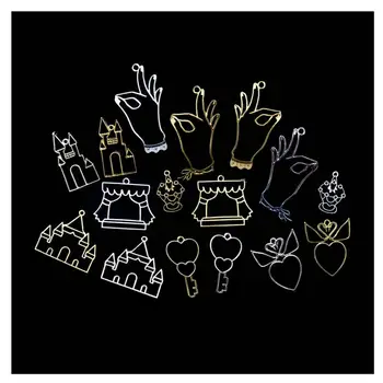 

5pcs DIY Princess Castle Perfume Bottle Metal Frame Accessories Jewellery Pendant Charms Handmade Open Bezels UV Resin Jewelry