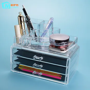 

LIYIMENG Cosmetics Jewelry Storage Box Makeup Organizer Birthday Gift Necklace Holder Bracelet Rack Shelf Three Drawer Casket
