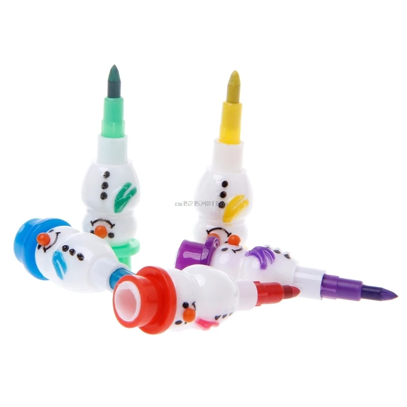 4 шт 5 цветов штабелер своп милый снеговик карандаш для школы детей живопись игрушки