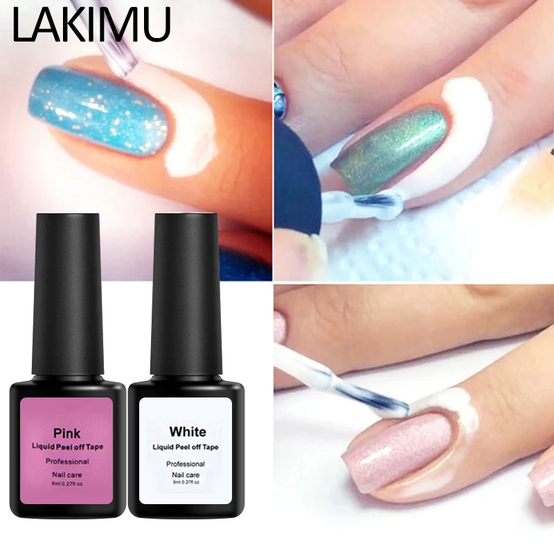 Lakimu легко чистить базы отрывной жидкого Лаки ногтей Nail Книги по искусству ленты