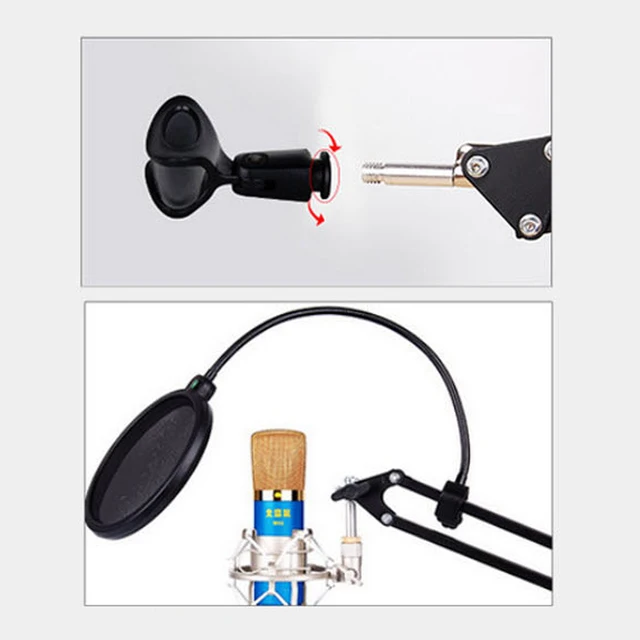 NB-35 Professional Metal Suspension Scissor Arm Adjustable Microphone Stand Holder For Mounting On PC Laptop Notebook