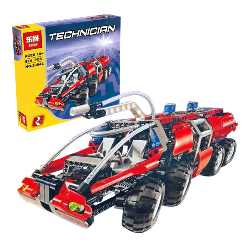 

Lepin 20042 674Pcs Changing Technic Series The Airport Fire Truck Building Block Brick Toy