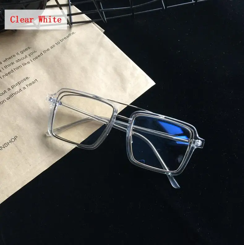 Блокировки синий свет очки для Для женщин Для мужчин с защитой от синего света очки в большой квадратной оправе ретро двойной луч очки для компьютера D5 - Цвет оправы: 2