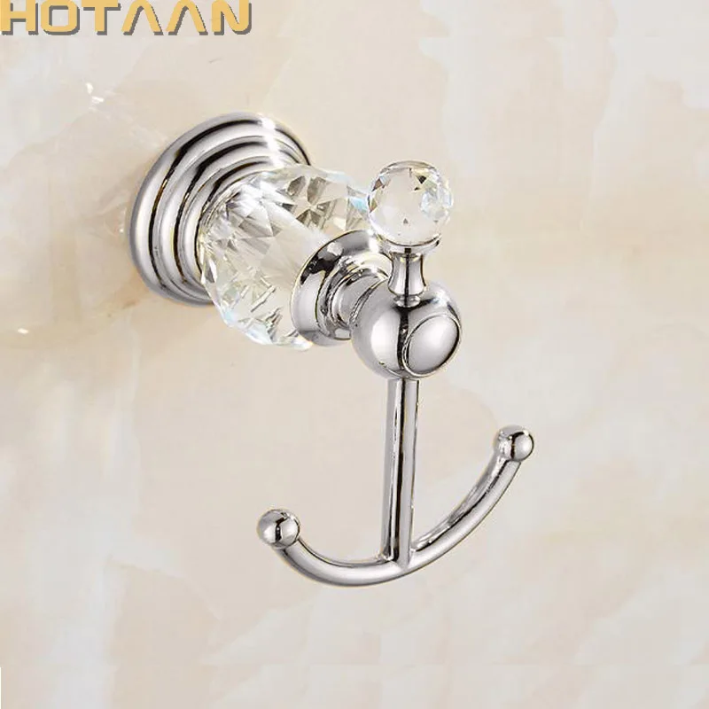 European Style Luxury Crystal zinc Gold Robe Hook Bathroom Hangings