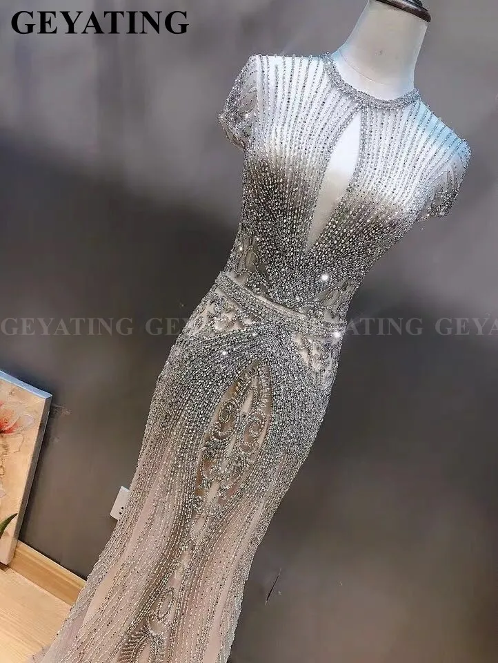 Luxury Rhinestones Full Beaded Mermaid Evening Dress Long Saudi Arabia Women Formal Gowns Kaftan Dubai Prom Dresses 2019 Elegant Luxury Rhinestones Full Beaded Mermaid Evening Dress Long Saudi Arabia Women Formal Gowns Kaftan Dubai Prom Dresses 2019 Elegant