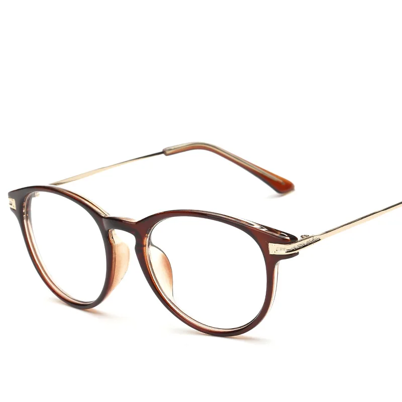 Zilead сверхлегкие мужские и женские прозрачные HD очки с высокой диоптрией близорукие очки в металлической оправе близорукие очки Glasses-0.5to-6.0 - Цвет оправы: tea myopia 4.5