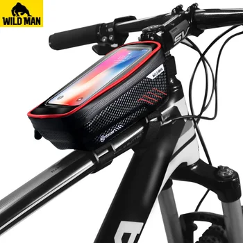 

WILD MAN High Quality Bike Front Top Frame Bag MTB Road Cycling Bags Bicycle Touch Screen Mobile Phone Bag Equipmernt