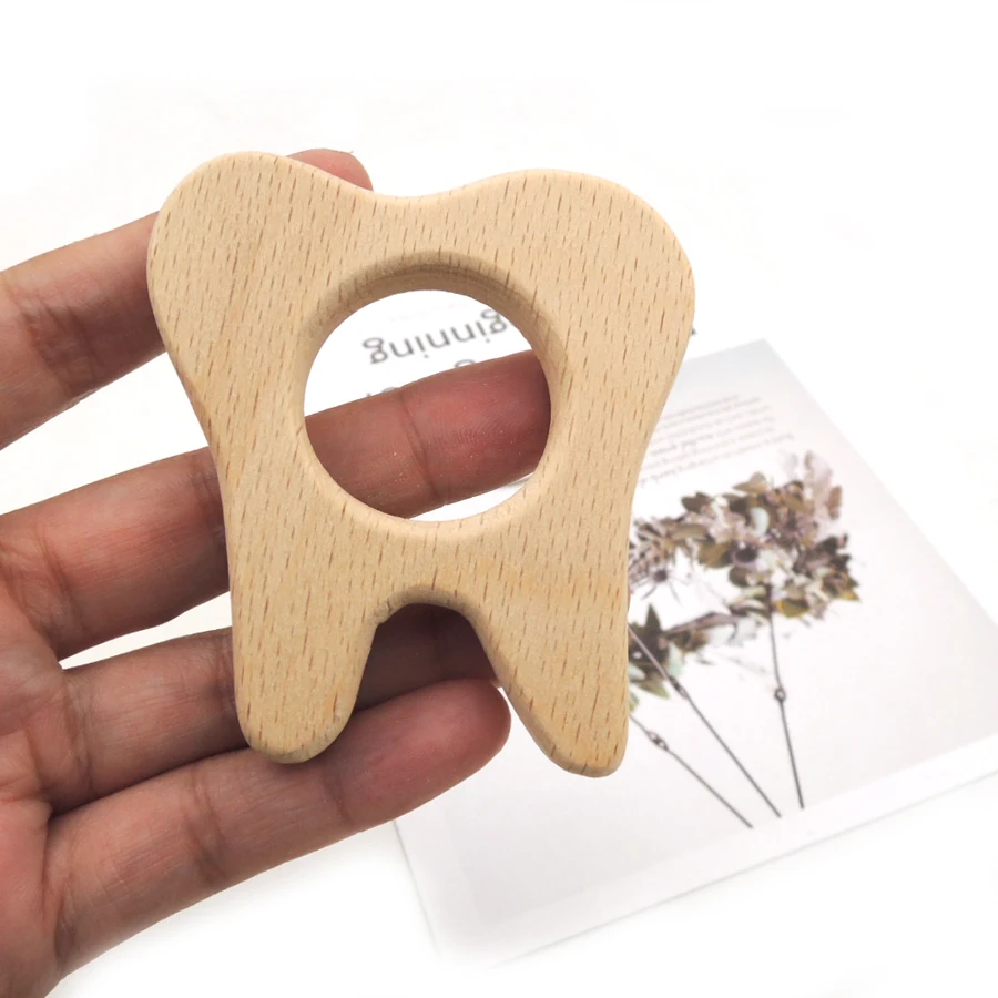 Wooden Tooth Figure Wooden Teether Baby Toy 