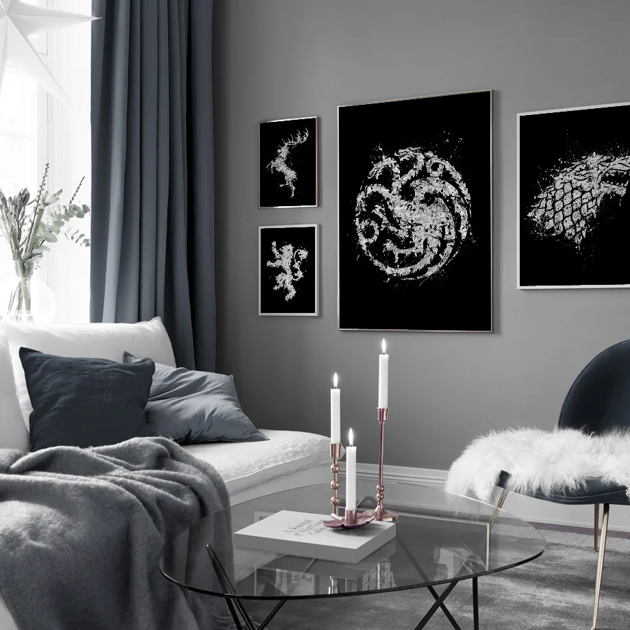 Game-of-Thrones-Family-Sign-Badge-Wall-Art-Canvas-Painting-Nordic-Posters-And-Prints-Wall-Pictures (1)