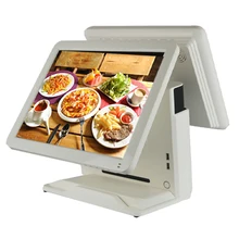 cash register 15 inch LCD touch screen all in one pc dual screen cash register pos system high quality pos terminal