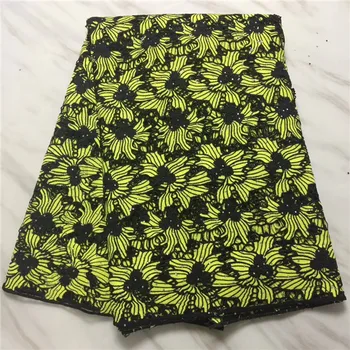 

Wholesale Embroidery Guipure Cord Lace Fabric High Quality yellow African Lace Fabrics 2018 Latest Nigerian Lace Fabrics