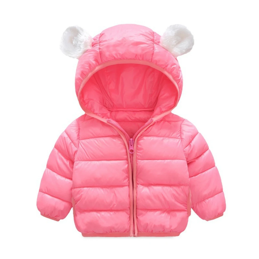 Infants Kids Winter Cotton Coats Baby Cute Small Ears Hooded Jacket