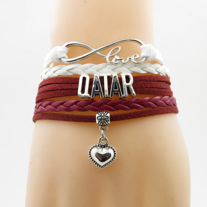 infinity love qatar Bracelet heart Charm bracelet love qatar flag bracelets & bangle for woman
