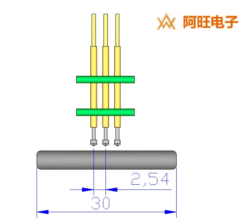 Debug Program Jig Debugging Download the Spring Needle 2.54mm-3P Double Row STM32 STC 3 Feet