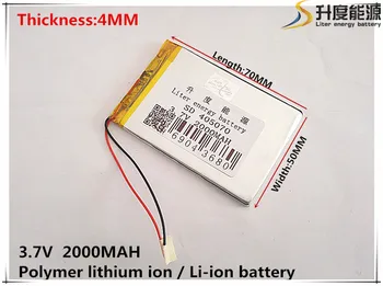 

3.7V 2000mAh 405070 Lithium Polymer Li-Po li ion Rechargeable Battery cells For Mp3 MP4 MP5 GPS mobile bluetooth