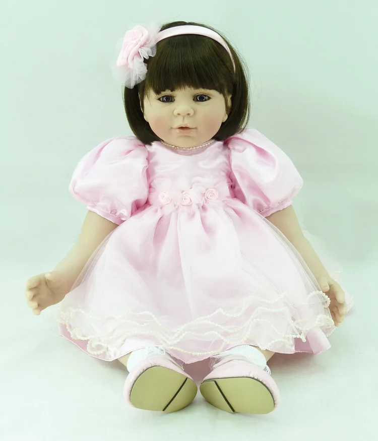 

fashion Reborn Dolls Babies 24'' For Girl XMAS Gifts 3/4 soft Silicone Vinyl Newborn Dolls 58 cm Cloth Body bebe Brinquedos