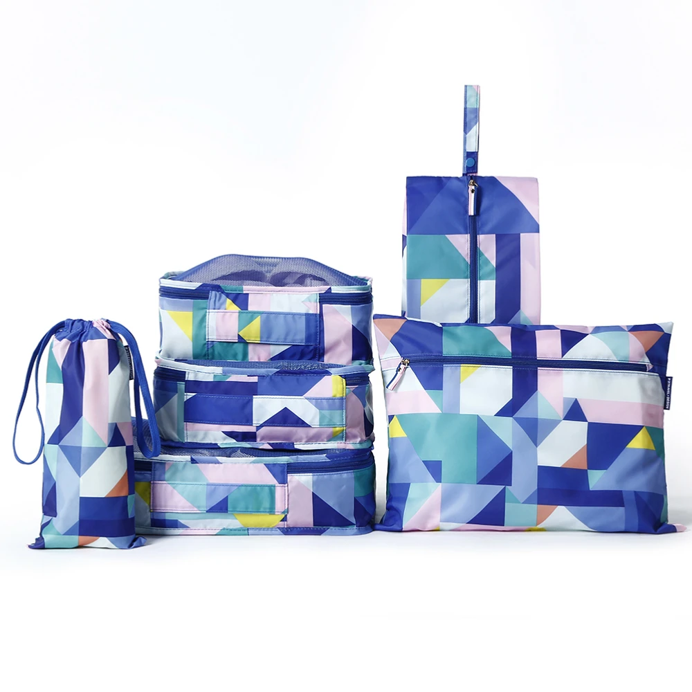 

6pcs/set Men Travel Bag Sets Large Waterproof Packing Cubes Women Clothing Organizer Luggage Bag Portable Suitcase Weekend Bags