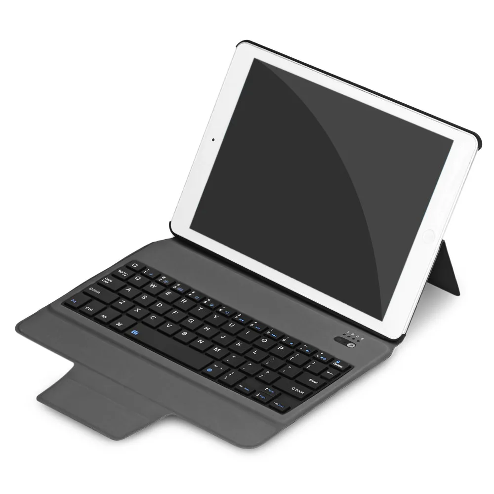 Kemile Ultra Slim Smart Bluetooth клавиатура Smart чехол для iPad 2/3/4 клавиатура с подставкой Чехол авто сна и бодрствования+ подарок - Цвет: Black