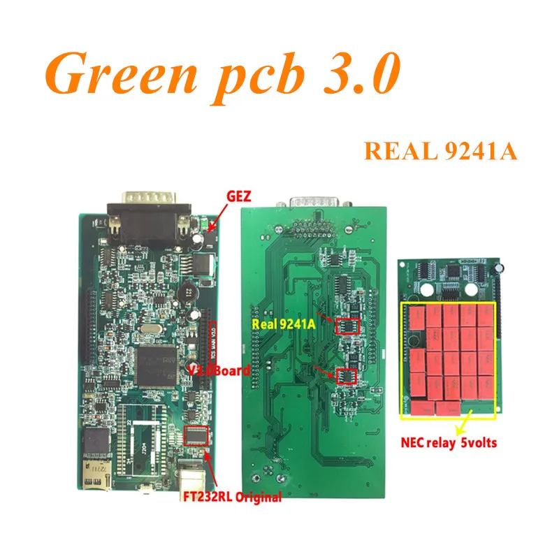 Новое реле для зеленой печатной платы V3.0 с реальным 9421 чипом автомобиля-детектор VD TCS CDP для автомобилей грузовиков 2015R3 keygen программного обеспечения