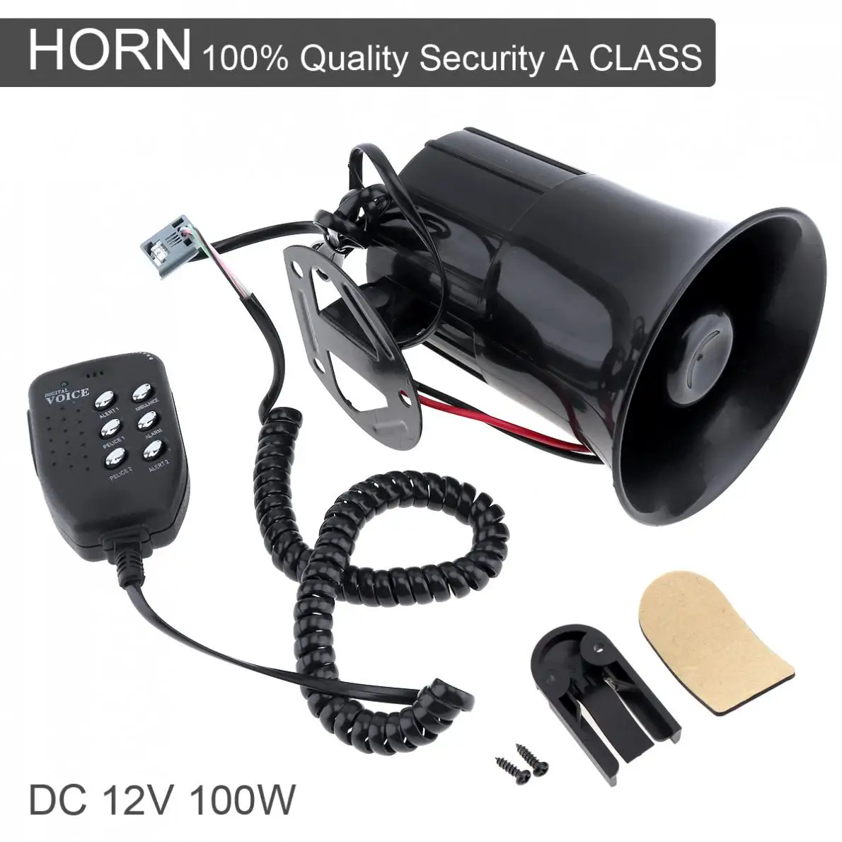 12V Loud 6 Sounds 120DB Air Horn Siren Speaker for Auto Car Boat Megaphone with MIC Loud Speaker
