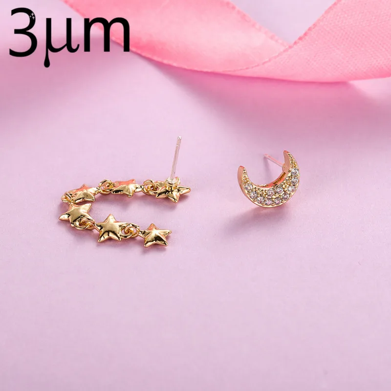 

3UM Earring Geometric Star Earring Piercing Earring Set Mix Gold