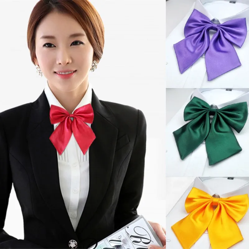 

New Women Cravat Formal Dress Butterfly Bow Tie Female Adult Girl Student Hotel Clerk Waitress Neck Wear Silk Ties