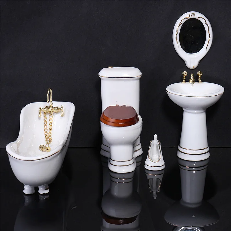 Maison poupées 1,12 baignoire avec pieds gold