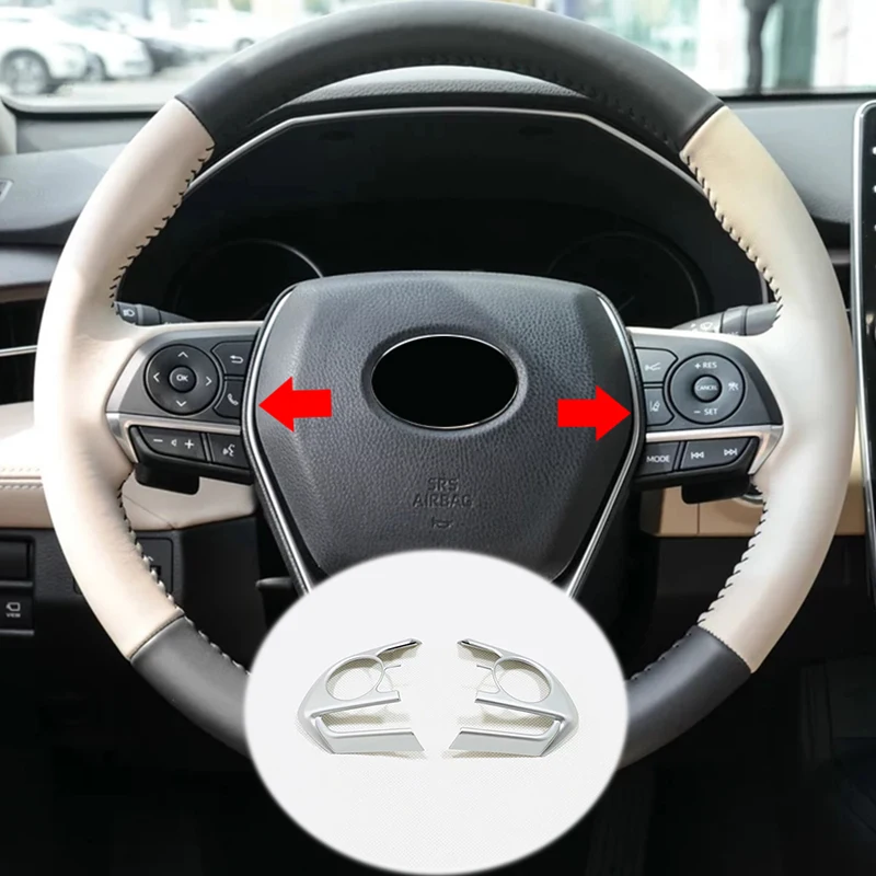 ABS-Matte-For-Toyota-Camry-2019-2020-accessories-Car-Steering-wheel-Button-frame-Cover-Trim-Sticker