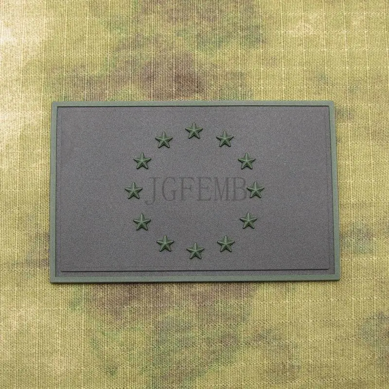 Green European Union Flag EU Flag Tactical military morale 3D PVC patch