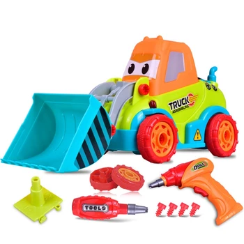 

Children Diy Screw Disassembly Assembly Electric Bulldozer Toys Engineering Vehicle Cartoon Excavator Kits Puzzle Engineering