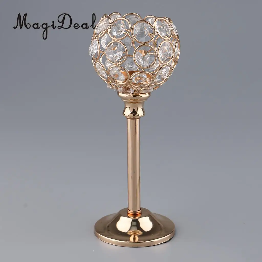 MagiDeal	 Mosaic Crystal Wedding Present Candlestick Candle Tea Light Holder Stand for Events Wedding Home Party Decor	