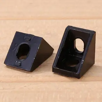 

10PCS 2020 Corner Black Aluminum Corner Code 20x 20 Industrial Aluminum Special Triangular Bracket Right Angle Connection Fittin