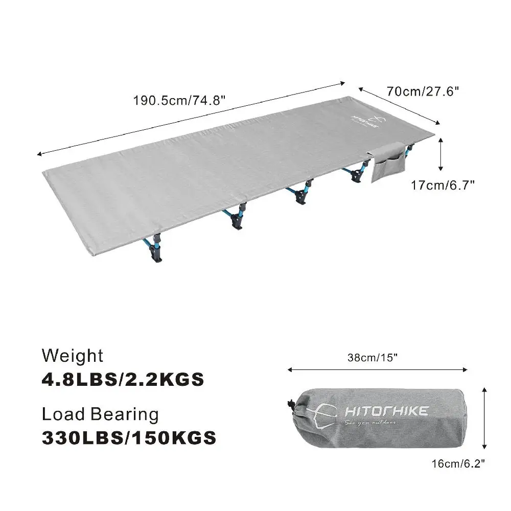  HobbyLane Outdoor Foldable Single Bed Portable Bed for Outdoor Travel Base Camp Hiking Mountaineeri