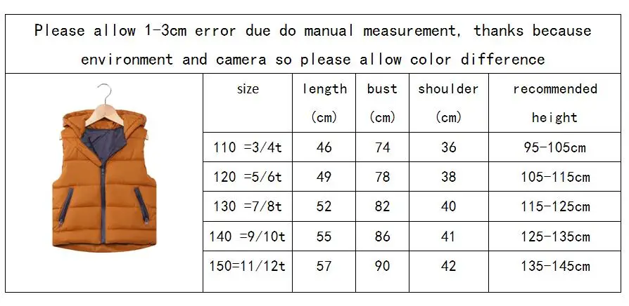 В году, жилет Дети подростковые большие девочки зима осень весна толстый жилет для мальчиков и девочек Детские Рождественские жилеты куртка с капюшоном от 3 до 12 лет