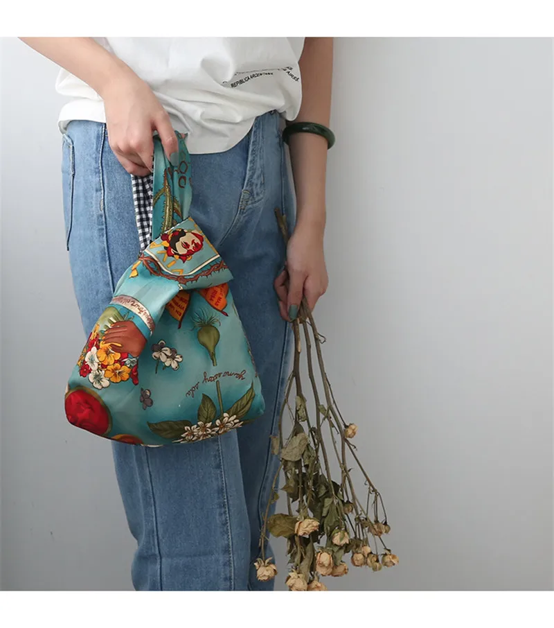 SWDF модная простая сумка на запястье с узелком маленькая сумка для ключей для мобильного телефона квадратная сумка ручной работы в сеточку с волнистым цветком женские сумки и сумочки