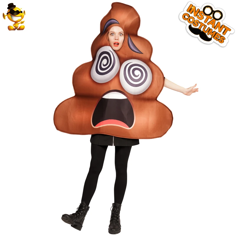 New Arrival Unisex Dizzy Poop Costume Cosplay Funny Fancy Dress Poop Emoji Clothes Roleplay Christmas Party 