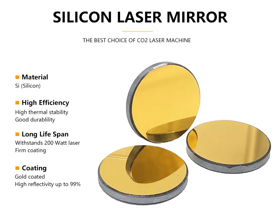 Высокое качество позолоченное Si кремниевое отражающее зеркало диаметром 25 мм толщина 3 мм для CO2 лазерной гравировки и резки