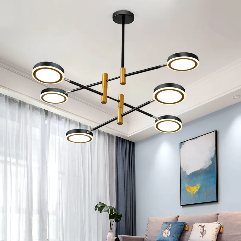

Modern white/black LED chandelier lighting Acrylic hanging lamp Nordic Art Deco Bedroom Restaurant living room Home fixtures