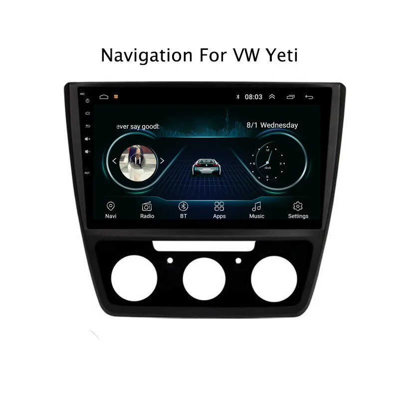 Top 10.1" 2.5D IPS Android 8.1 Car DVD GPS Player For Skoda Yeti 2014 2015 2016 2017 Car Radio Stereo Head Unit with Navigation 1
