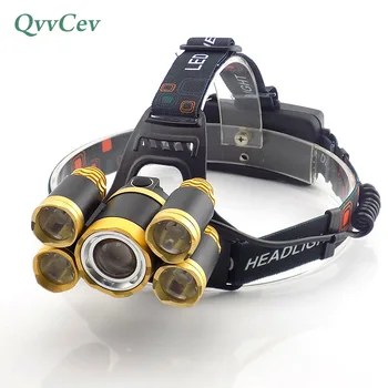 

Super Bright 5 Led Headlight 15000lm Headlamp Camping Head Lamp Flashlight Torch Lanterna Zoom Head Light for Fishing Hunting