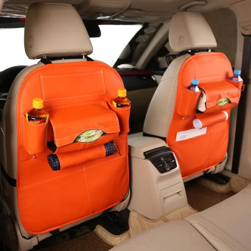 

Leather Car Seat Travel bag Hanging back Multifunction Place Covers Back Seat Organizer Insulation Versatile Container