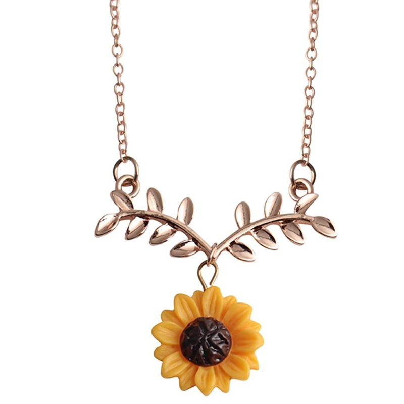 

Sunflower Necklace New Hot Sale Accessories Pearl Sunflower Necklace Female Temperament Fashion Pendant Gift For Woman